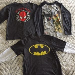 Super Hero Long Sleeve Boy Shirts